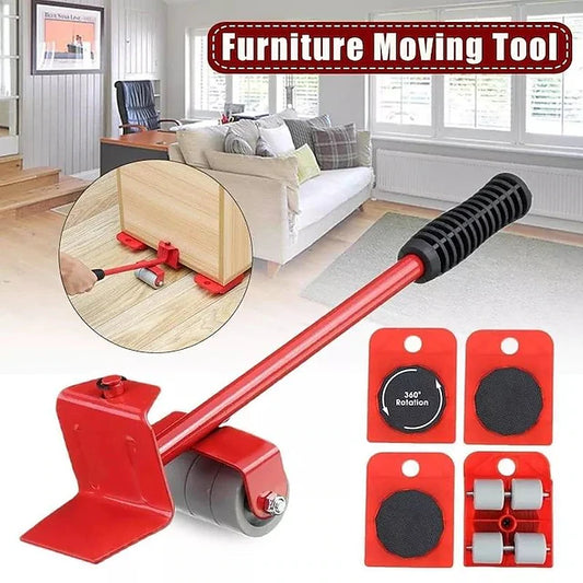 Furniture Moving Transport 5pcs/Set 4 Mover Roller Wheel Bar